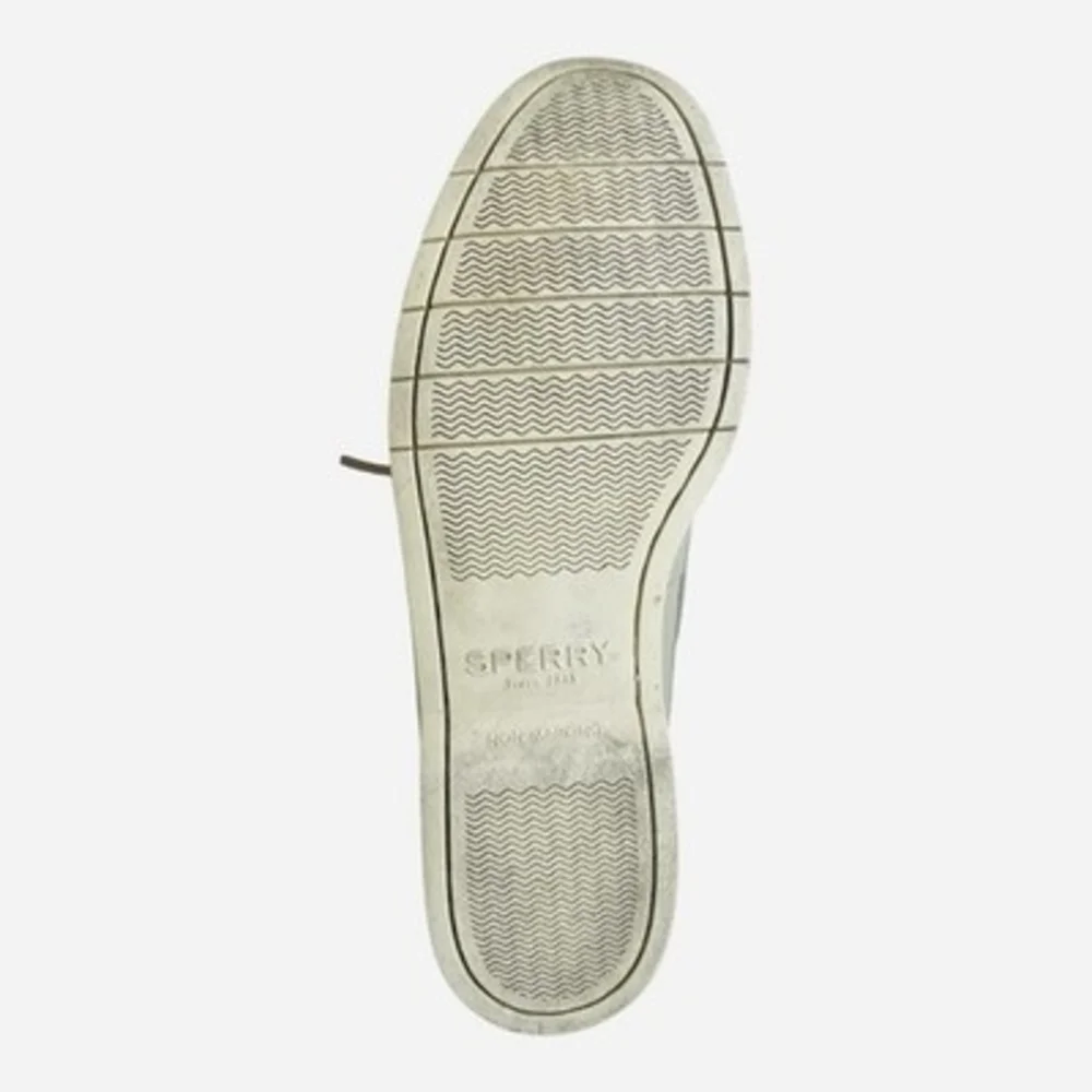 Sperry Top-Sider Women Boat Shoes Size 9M Silver Leather Lace Up Flats Excellent